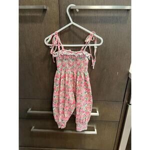 SweetHoney Pink Floral Leggy Romper‎ pink 2T